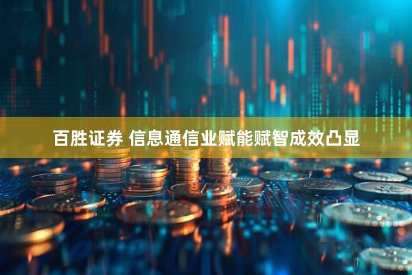 百胜证券 信息通信业赋能赋智成效凸显